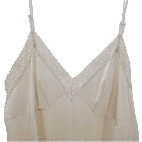 Vanity Fair Cream Lace Bodice Vintage Coquette Slip‎ Dress Size 40 - Picture 5 of 16